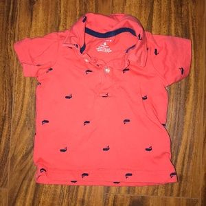 Boys carter’s red whale print polo shirt